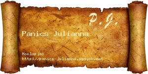 Panics Julianna névjegykártya